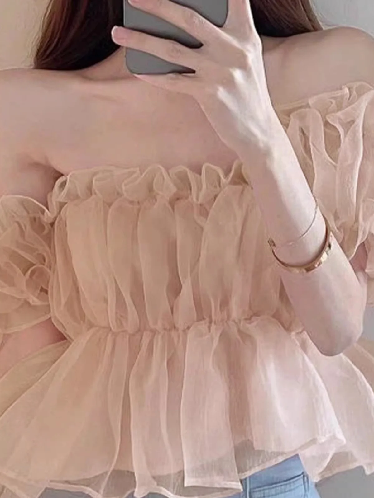 Korean Sle Chic One oulder Bubble Sve ort Length Women's Chiffon Top Design Sensation Sweet Summer Faion
Korean Sle Chic One oulder Bubble Sve ort Length Women's Chiffon Top Design Sensation Sweet Summer Faion