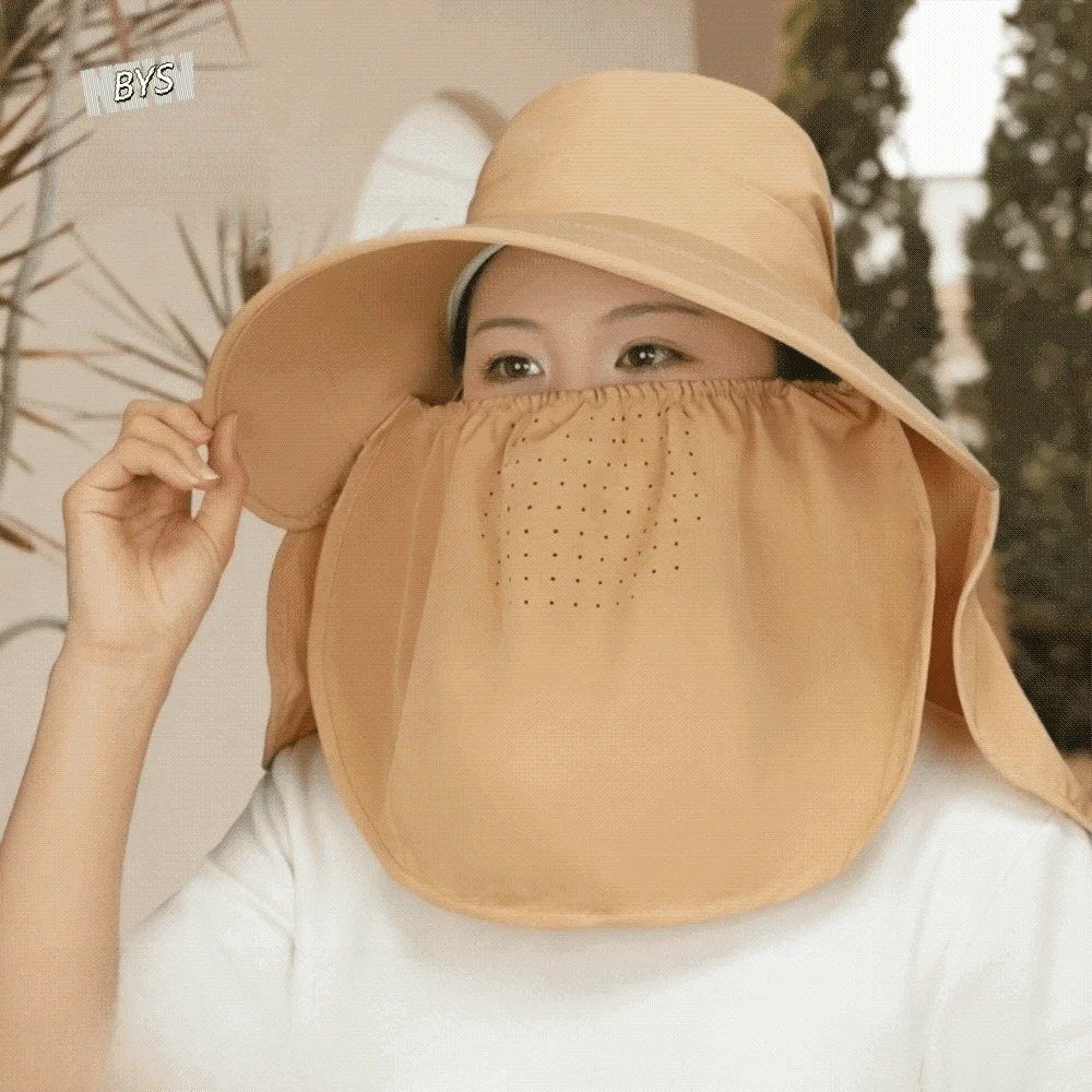 Fashion Face Cover Shawl Mask Hat Adjustable Wide Brim Sunshade Shawl Cap Breathable Soft Neck Protection Cap Travel
Fashion Face Cover Shawl Mask Hat Adjustable Wide Brim Sunshade Shawl Cap Breathable Soft Neck Protection Cap Travel