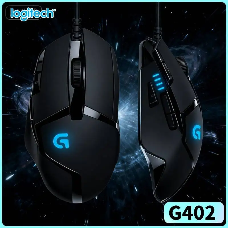 Professional Logitech G402 Gaming Mouse Fusion Engine 8 Custom Buttons 4000 DPI Anti-Slip for Versatile Play