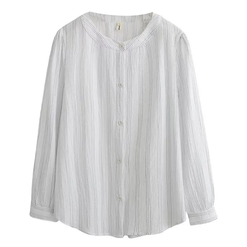 XXXXL Fashion Plus Size Woman Clothing Striped Shirt Long Sleeved Shirt With Round Neck Spring 2026 Blouses 1066
XXXXL Fashion Plus Size Woman Clothing Striped Shirt Long Sleeved Shirt With Round Neck Spring 2026 Blouses 1066