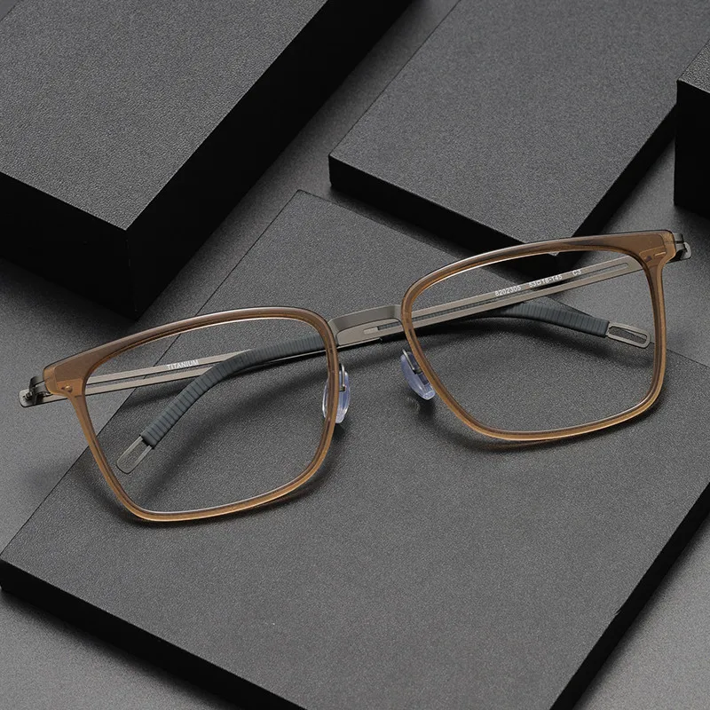 Men's Business Leisure Style Square Titanium Acetate Frame Eyeglasses Non-screws Design Women Premium Optical Myopia Glasses
Men's Business Leisure Style Square Titanium Acetate Frame Eyeglasses Non-screws Design Women Premium Optical Myopia Glasses