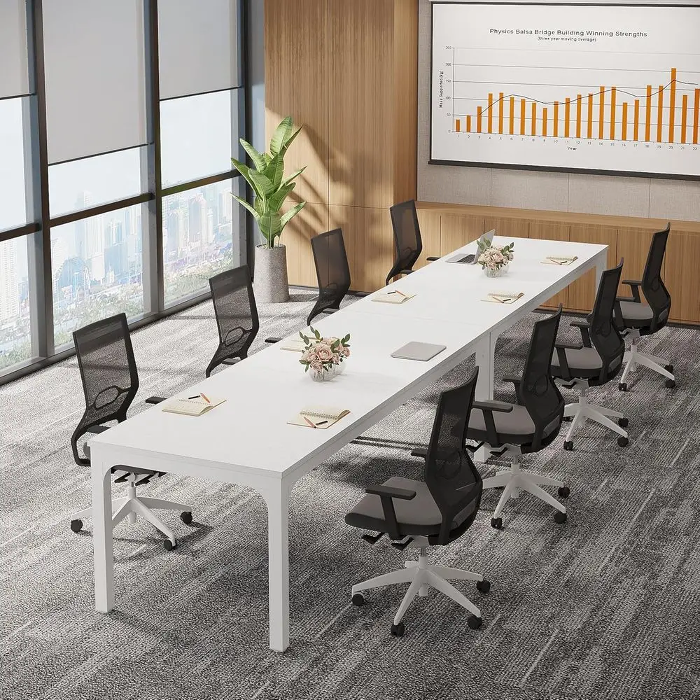 Large Office Conference Table, 78.74 W x 27.56 D, for Seminars and Boardroom Meetings, White
Large Office Conference Table, 78.74 W x 27.56 D, for Seminars and Boardroom Meetings, White