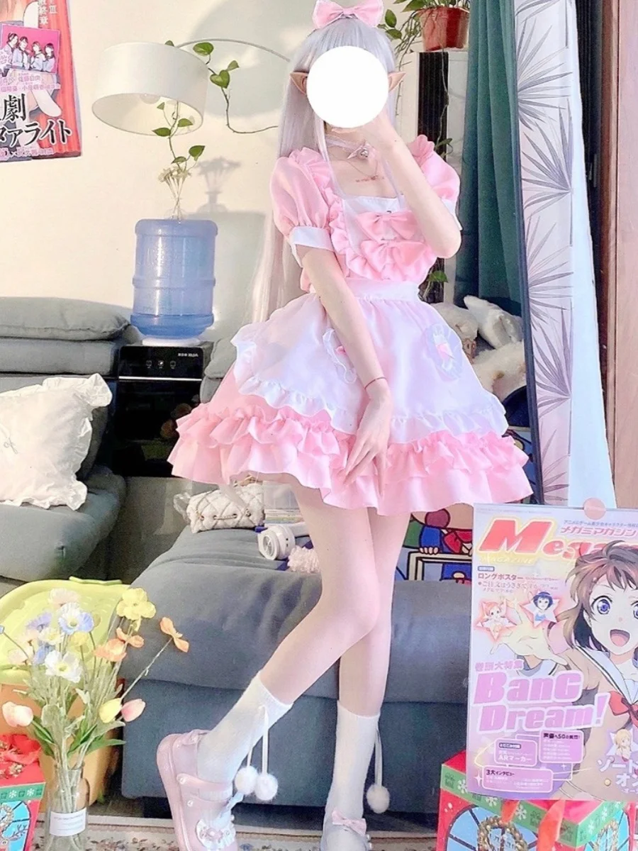 Cute Pink Maid Uniform Cosplay Lolita Dress Sweet Princess Style Short Sleeve Princess Skirt for Broadcasters Spring Autumn W...
Cute Pink Maid Uniform Cosplay Lolita Dress Sweet Princess Style Short Sleeve Princess Skirt for Broadcasters Spring Autumn W...