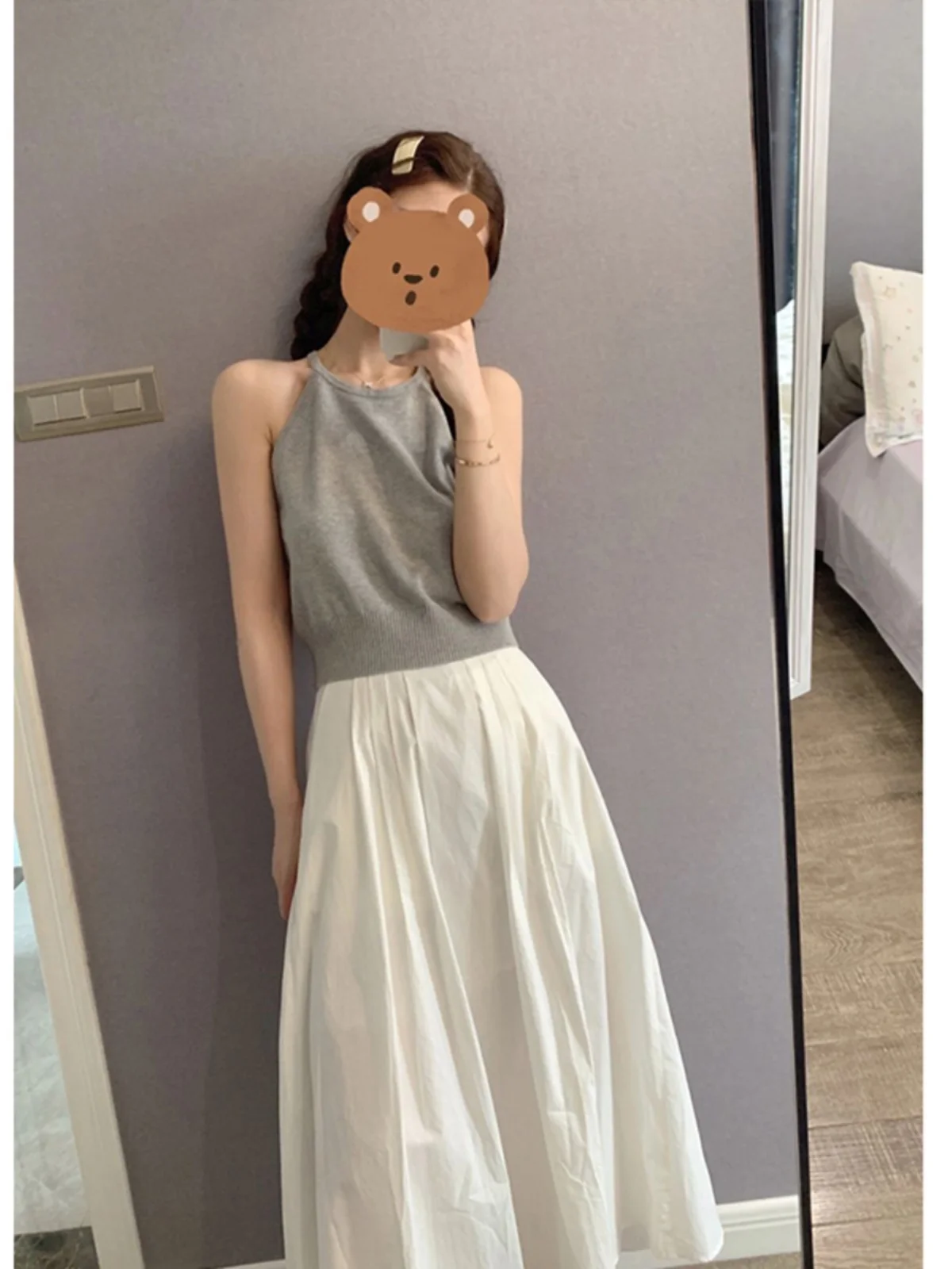 Summer ey Knitted Off-oulder Vest Women's Outerwear Pure Desire mat Design Sensation Ne Hanging Knitwear Top
Summer ey Knitted Off-oulder Vest Women's Outerwear Pure Desire mat Design Sensation Ne Hanging Knitwear Top