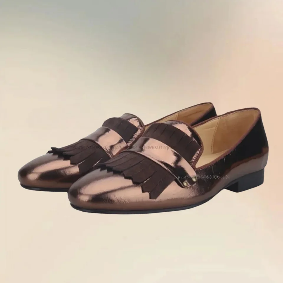 Brown Cracked Patent Leather Men Loafers Fashionable Comfort Slip On Men Shoes Handmade Runway Novel Low Top Men Casual Shoes
Brown Cracked Patent Leather Men Loafers Fashionable Comfort Slip On Men Shoes Handmade Runway Novel Low Top Men Casual Shoes