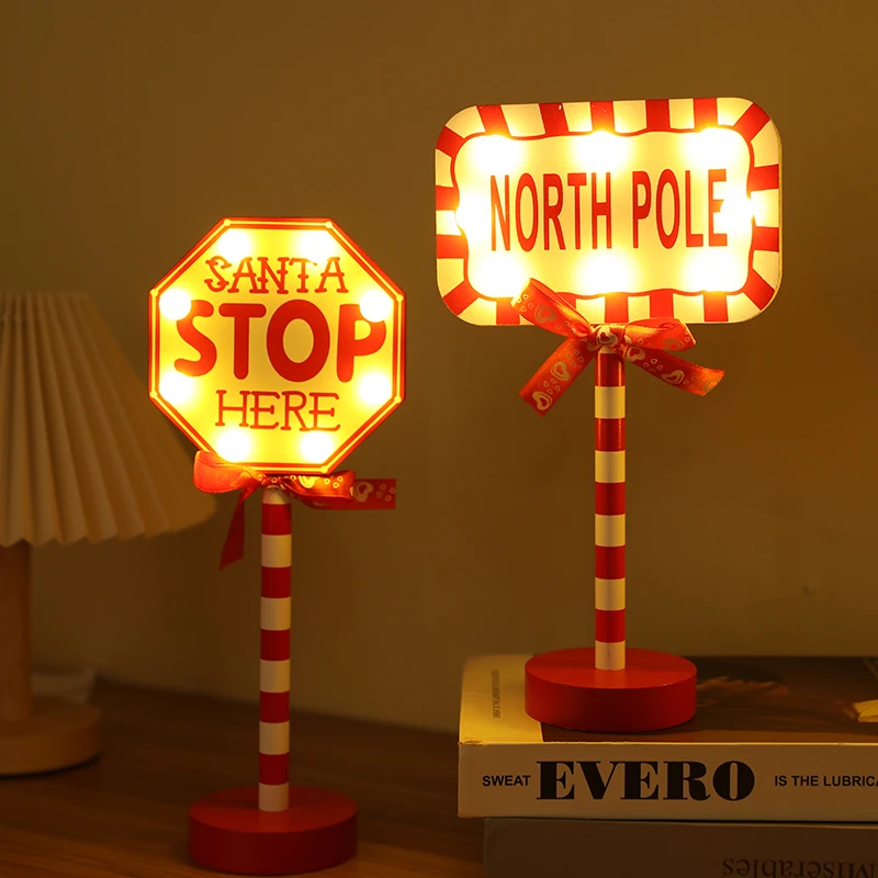 Christmas Street Sign Light LED Light Santa Stop Here Street Sign Xmas Wooden Desktop Decor Navidad New Year Gifts Xmas Decor
Christmas Street Sign Light LED Light Santa Stop Here Street Sign Xmas Wooden Desktop Decor Navidad New Year Gifts Xmas Decor