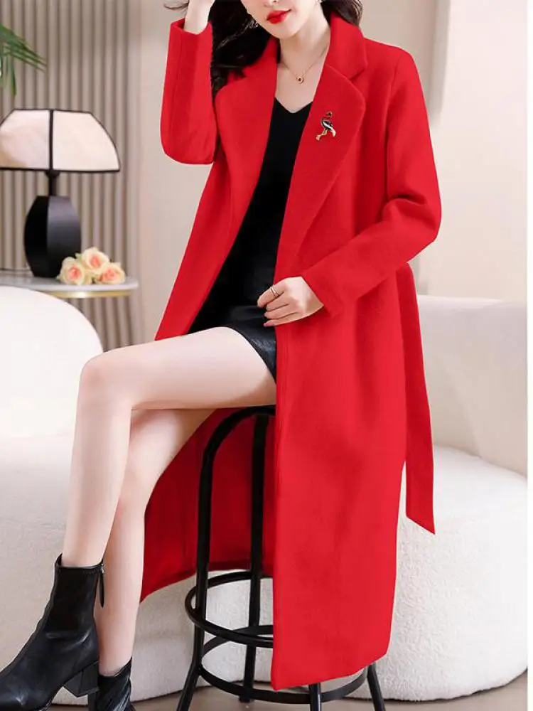 Autumn Winter Korean Women Woolen Thick Warm Jacket Solid Color Adjustable Waist Elegant Wool Coat Female Woman Office Lady
Autumn Winter Korean Women Woolen Thick Warm Jacket Solid Color Adjustable Waist Elegant Wool Coat Female Woman Office Lady