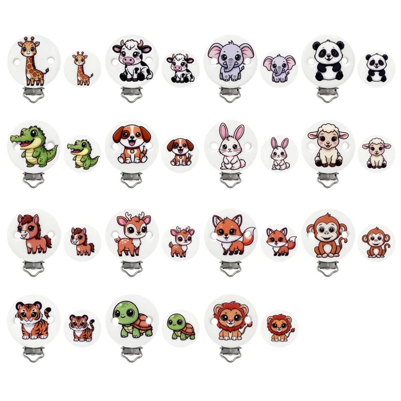 2pcs/set Silicone Print Cartoon Animal Pacifier Clip Molar Bead DIY Pacifier Chain Jewelry Accessories
2pcs/set Silicone Print Cartoon Animal Pacifier Clip Molar Bead DIY Pacifier Chain Jewelry Accessories
