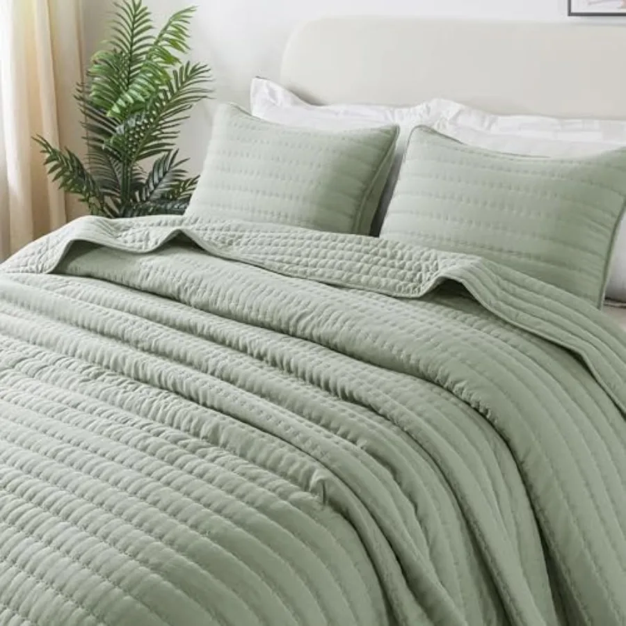 Sage Size Quilt Bedding Sets with 2 Pillow Shams, Full Lightweight Soft Bedspread Coverlet, Quilted Blanket Thin Comforter Bed
Sage Size Quilt Bedding Sets with 2 Pillow Shams, Full Lightweight Soft Bedspread Coverlet, Quilted Blanket Thin Comforter Bed