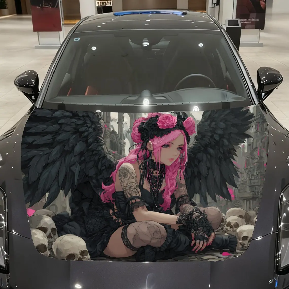 Black Winged Angel Car Hood Wrap Colorful Vinyl Waterproof Sticker For Trucks, Decorative Bonnet Graphics And Auto Accessories H
Black Winged Angel Car Hood Wrap Colorful Vinyl Waterproof Sticker For Trucks, Decorative Bonnet Graphics And Auto Accessories H
