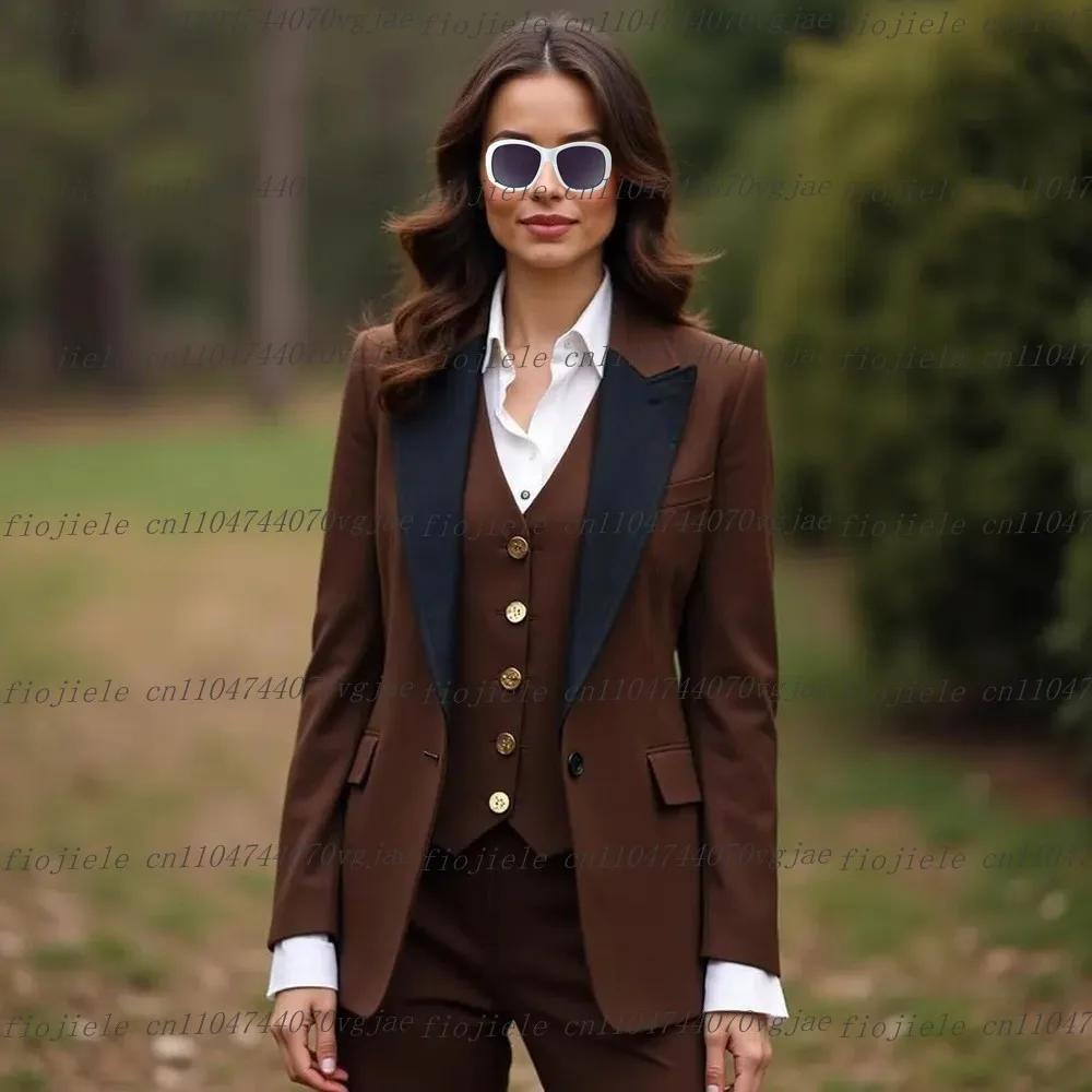 Темно-коричневый, черный деловой женский костюм для свадебной вечеринки, выпускного вечера, женские смокинги для мамы и девочки, костюм из трех предметов, блейзер, жилет, брюки
Темно-коричневый, черный деловой женский костюм для свадебной вечеринки, выпускного вечера, женские смокинги для мамы и девочки, костюм из трех предметов, блейзер, жилет, брюки