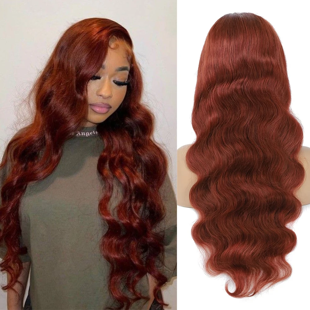 Reddish Brown 13x4 Lace Frontal Human Hair Wigs #33 Colored Body Wave 200% Density 13x6 HD Lace Frontal Wigs For Women
Reddish Brown 13x4 Lace Frontal Human Hair Wigs #33 Colored Body Wave 200% Density 13x6 HD Lace Frontal Wigs For Women