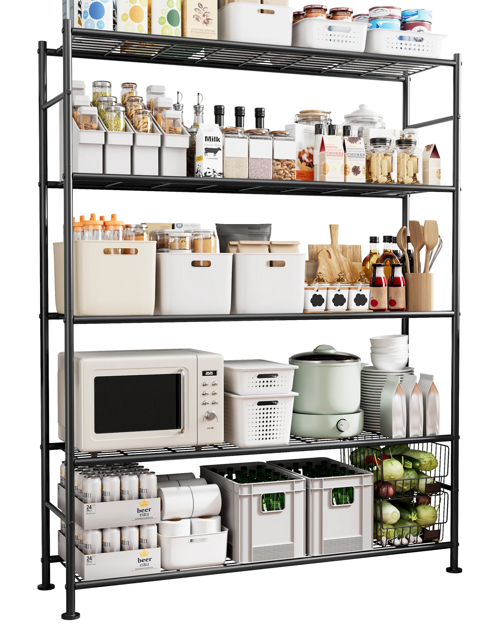 5-Tier Metal Storage Shelf with Wall Anchors, Heavy-Duty Garage & Home Organizer, Black, 47.3x12.6x60.8in
5-Tier Metal Storage Shelf with Wall Anchors, Heavy-Duty Garage & Home Organizer, Black, 47.3x12.6x60.8in