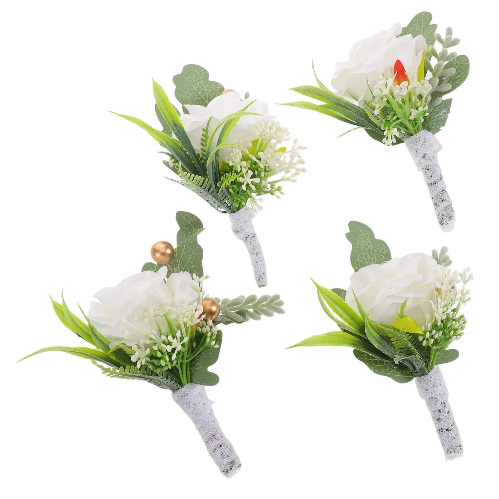 4Pcs Artificial Wedding Boutonnieres Realistic Flower Corsage Soft Fabric Lapel Pin Bridal Party Groom Bridesmaid Sister Group
4Pcs Artificial Wedding Boutonnieres Realistic Flower Corsage Soft Fabric Lapel Pin Bridal Party Groom Bridesmaid Sister Group