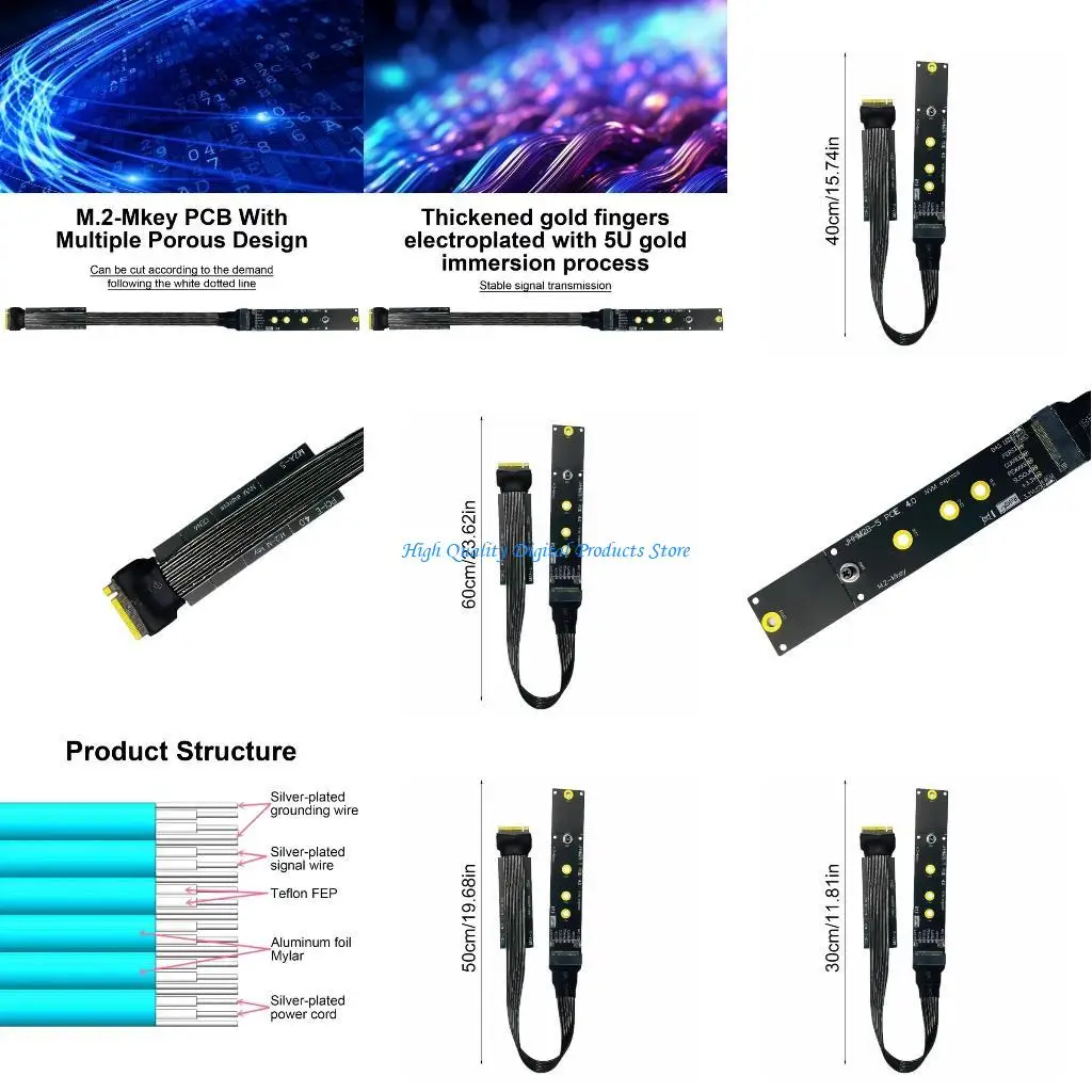 U2JE PCIE 4X M.2 NVMe SSD Extension Cable Easy Installs Support 2230-22110
U2JE PCIE 4X M.2 NVMe SSD Extension Cable Easy Installs Support 2230-22110