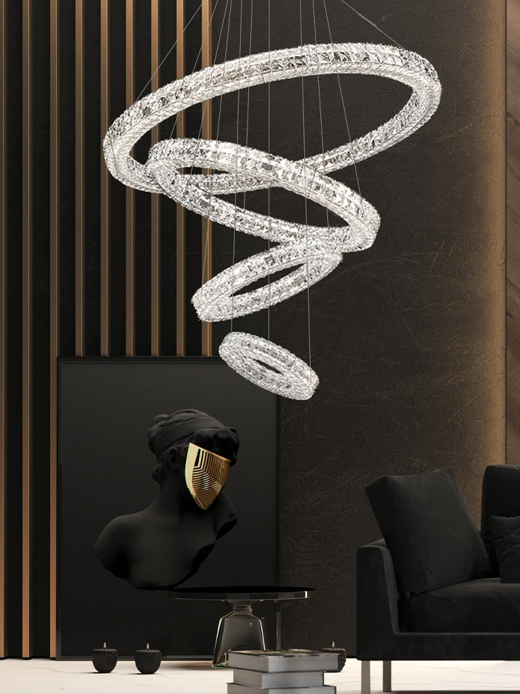 Luxury Crystal Ring Pendant Lights Modern Home Decor Stair Chandelier LED Hanging Lamp for High Ceiling Living Room Lustre Hall
Luxury Crystal Ring Pendant Lights Modern Home Decor Stair Chandelier LED Hanging Lamp for High Ceiling Living Room Lustre Hall