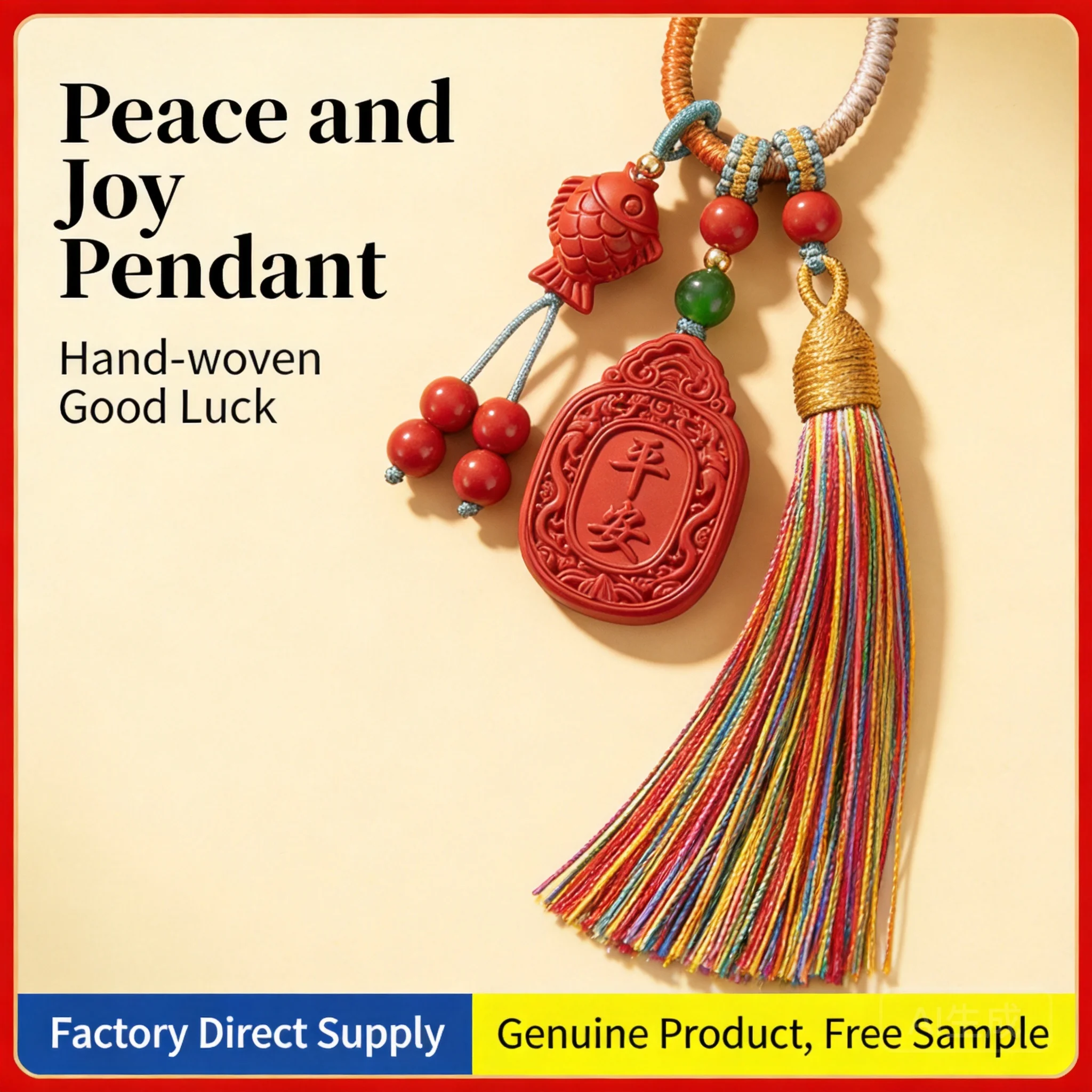 High Purity Red Cinnabar Chinese Style Lucky Koi Fish Peace Tag Pendant Hand Braided Keychain Blessing Good Fortune Wealth Bag
High Purity Red Cinnabar Chinese Style Lucky Koi Fish Peace Tag Pendant Hand Braided Keychain Blessing Good Fortune Wealth Bag