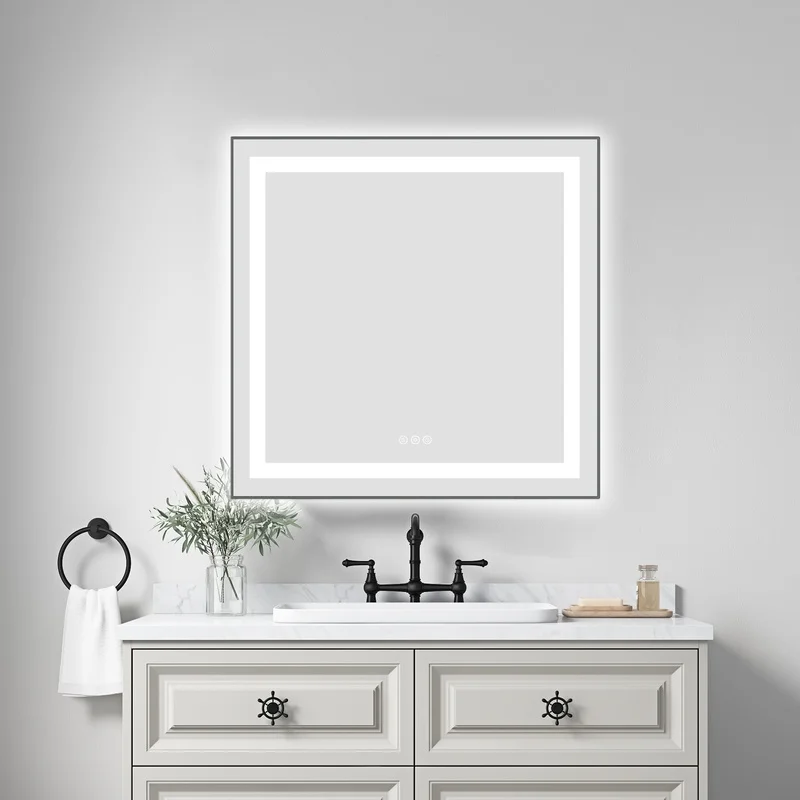 30" LED Bathroom Mirror with Front & Backlight, Aluminum Frame, Anti-Fog, Memory Settings, 3 Color Temperatures, Stepless Dimming
30" LED Bathroom Mirror with Front & Backlight, Aluminum Frame, Anti-Fog, Memory Settings, 3 Color Temperatures, Stepless Dimming
