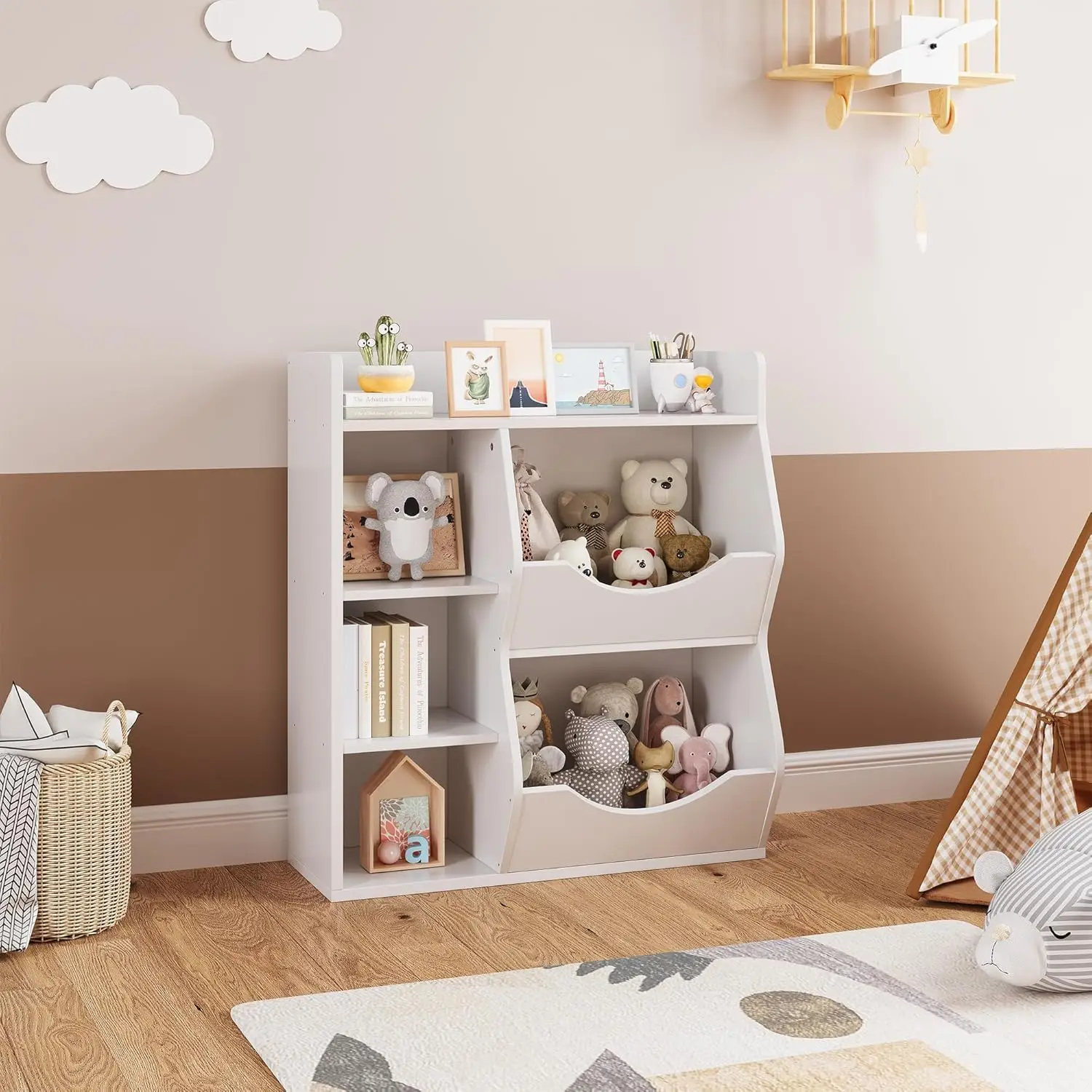 Kids 3-Tier Toy Storage Organizer Kids Bookshelf Double Side Toy Shelf White- 5 Compartment Bookshelf & Toy Shelf For Kids'
Kids 3-Tier Toy Storage Organizer Kids Bookshelf Double Side Toy Shelf White- 5 Compartment Bookshelf & Toy Shelf For Kids'
