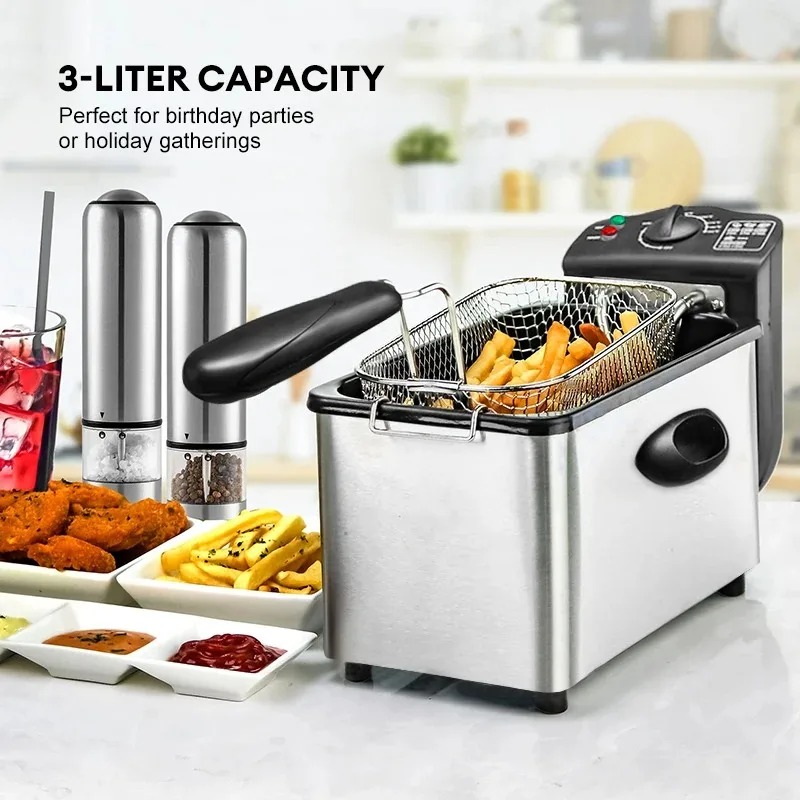 【Trending】TX 2000W Electric Deep Fryers Oil Oven Adjustable Thermostat Fried Chicken Grill French 4L Fries Frying Machine Heatin
【Trending】TX 2000W Electric Deep Fryers Oil Oven Adjustable Thermostat Fried Chicken Grill French 4L Fries Frying Machine Heatin