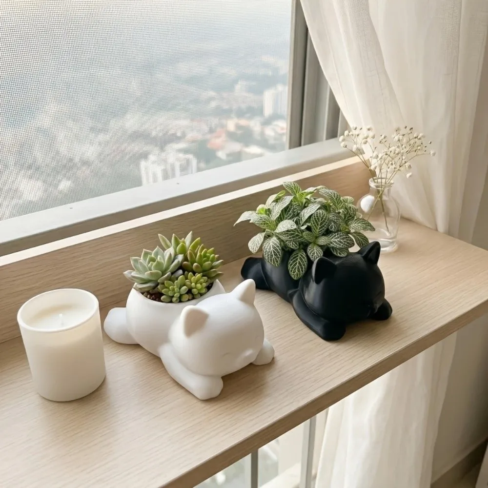Kawaii 3D Printed Cat Flower Pot Cute Ornaments Cat-shaped Storage Box Decoration Multi-functional Mini Plant Pot Indoor Plants
Kawaii 3D Printed Cat Flower Pot Cute Ornaments Cat-shaped Storage Box Decoration Multi-functional Mini Plant Pot Indoor Plants