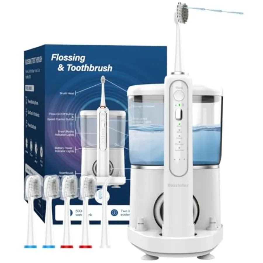 Electric Toothbrush and Water Flosser - Water Flossers for Teeth Electric Cleaning Brush with 5 Replacement Brush Heads 5 Brush
Electric Toothbrush and Water Flosser - Water Flossers for Teeth Electric Cleaning Brush with 5 Replacement Brush Heads 5 Brush