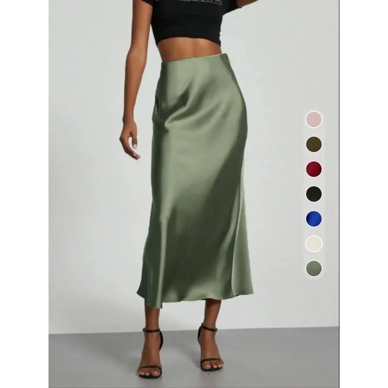Elegant Satin Midi Skirt Women's Fashion Half-length Skirts Cross-Border Platform Other Fabrics Spring 2026
Elegant Satin Midi Skirt Women's Fashion Half-length Skirts Cross-Border Platform Other Fabrics Spring 2026