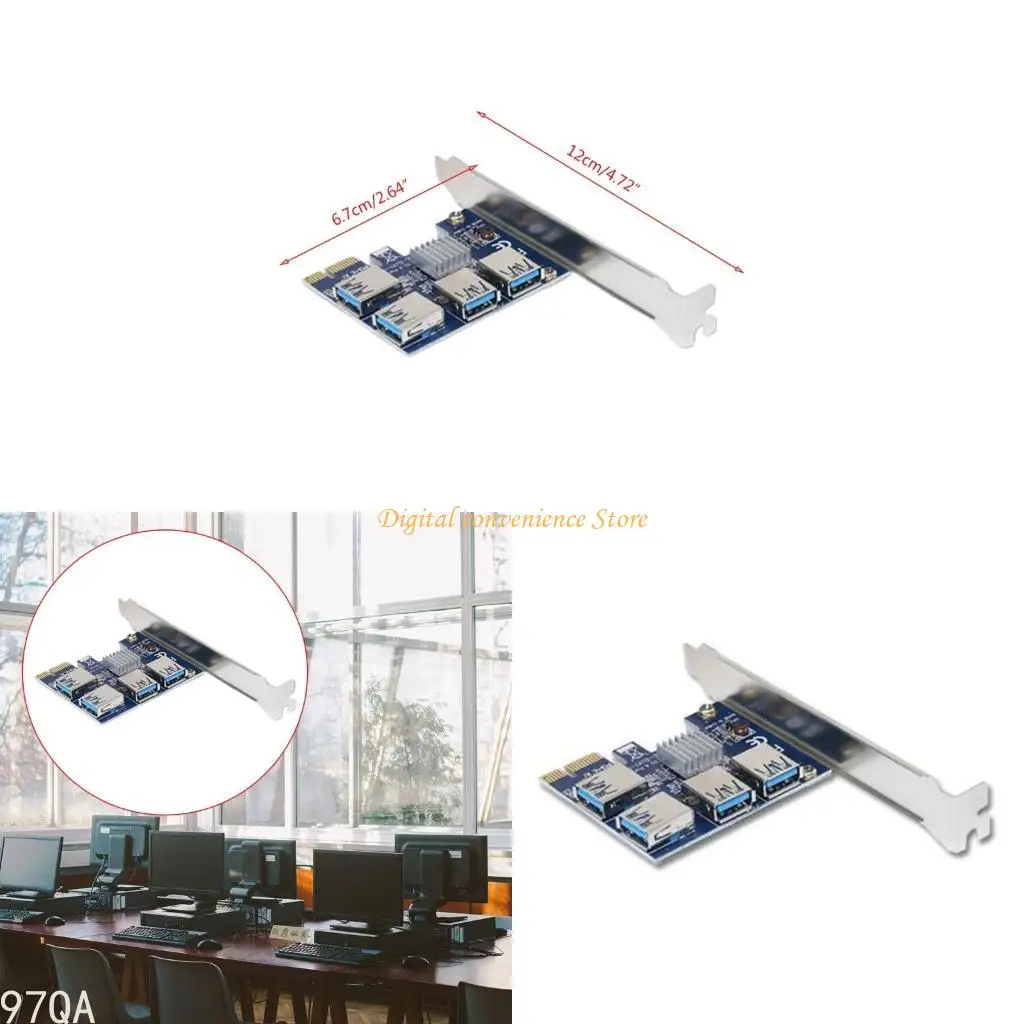 97QA PCI for Express Multiplier Riser Card 1X to 4X USB Adapter Card 16X Slots
97QA PCI for Express Multiplier Riser Card 1X to 4X USB Adapter Card 16X Slots