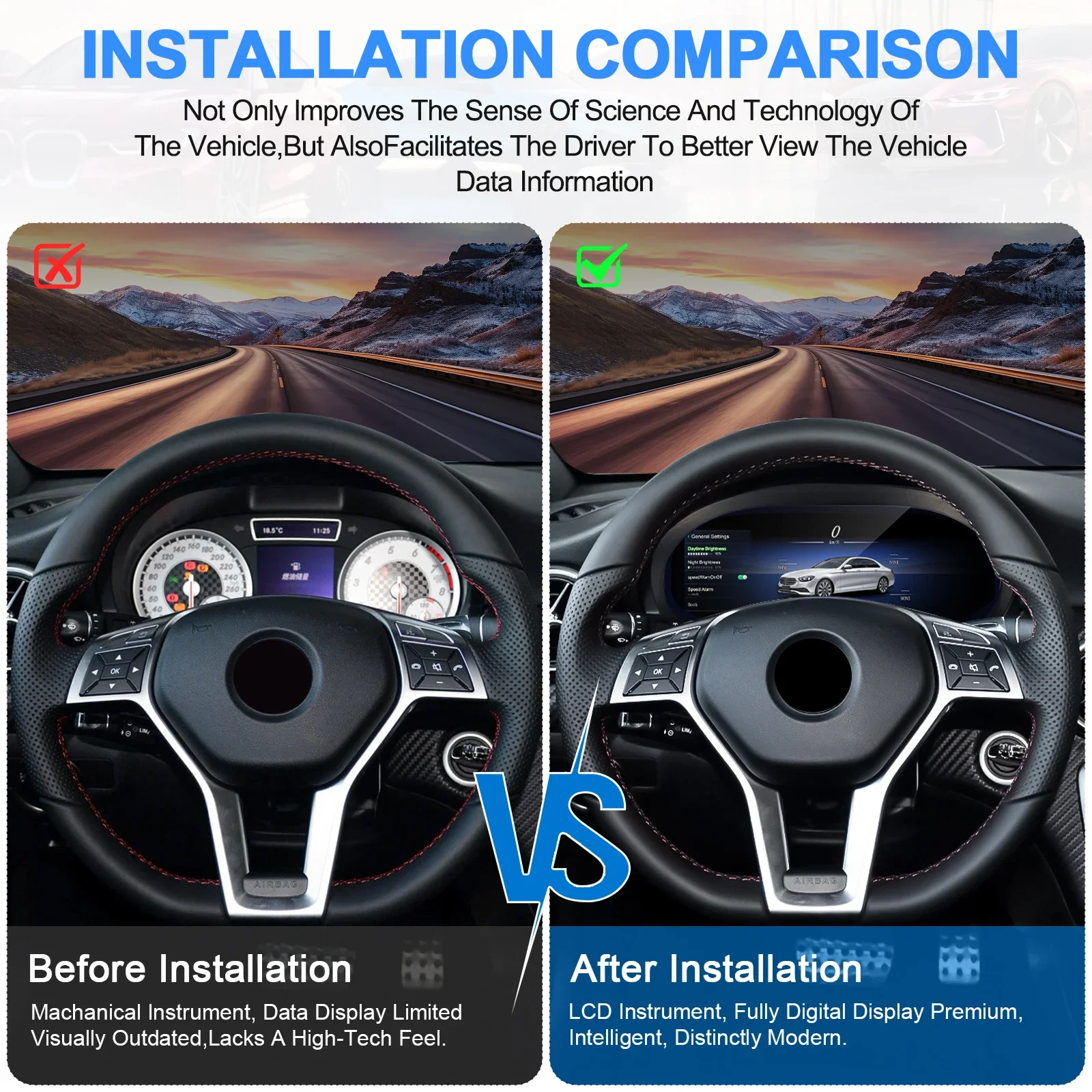 Navihua for Mercedes Benz A CLA GLA Class 2015 2019 Car LCD Digital Cluster Instrument Linux System Digital Cluster
Navihua for Mercedes Benz A CLA GLA Class 2015 2019 Car LCD Digital Cluster Instrument Linux System Digital Cluster