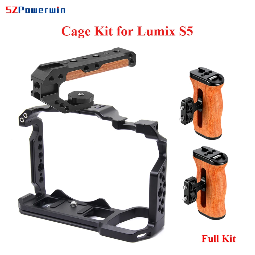 Powerwin Camera Cage For Panasonic S5 Wooden Handgrid Handle Kit Aluminum Alloy Multifunctional Arri Locating Screw
Powerwin Camera Cage For Panasonic S5 Wooden Handgrid Handle Kit Aluminum Alloy Multifunctional Arri Locating Screw