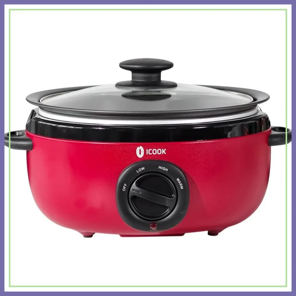 6.5 Quart Slow Cooker with Removable Aluminum Pot, Glass Lid, Adjustable Temperature, Dishwasher Safe
6.5 Quart Slow Cooker with Removable Aluminum Pot, Glass Lid, Adjustable Temperature, Dishwasher Safe