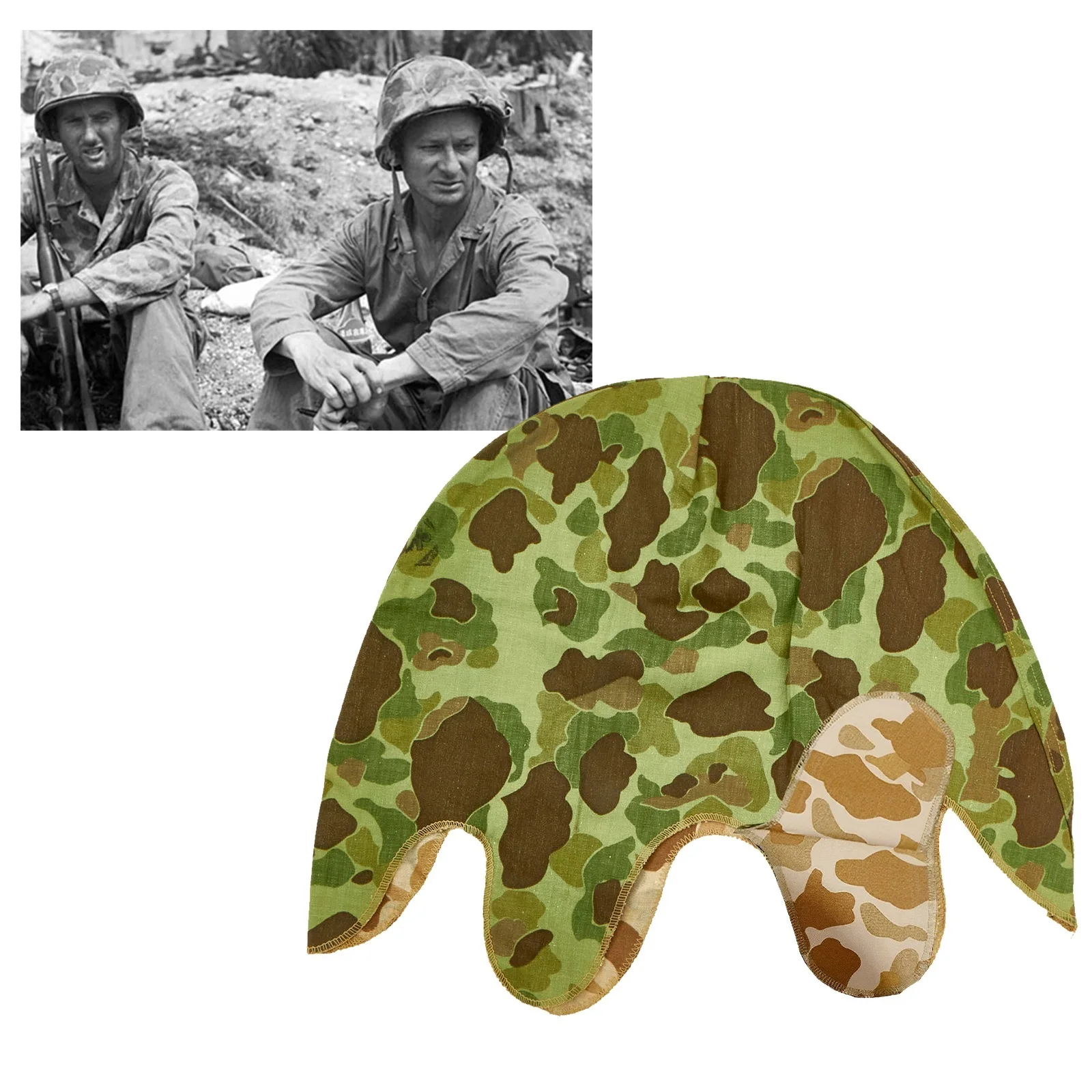 WWII M1 Helmet Cover U.S. United States Pacific Camouflage Helmet Cover Marine Corps 1ST Pattern HBT Camouflage Replica
WWII M1 Helmet Cover U.S. United States Pacific Camouflage Helmet Cover Marine Corps 1ST Pattern HBT Camouflage Replica