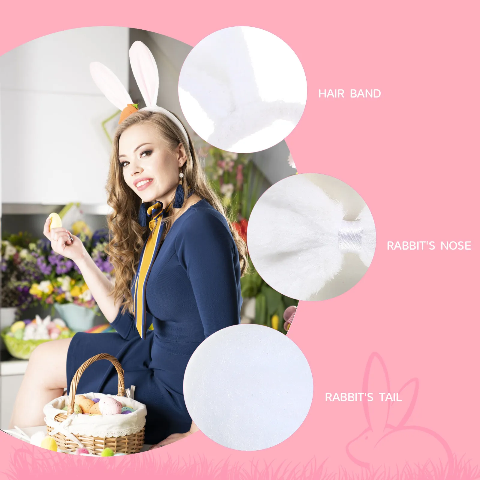 1Set Rabbit Ear Headband Set Premium Material Lightweight Comfortable Easter Party Cosplay Animal Costume Accessories Tail Nose
1Set Rabbit Ear Headband Set Premium Material Lightweight Comfortable Easter Party Cosplay Animal Costume Accessories Tail Nose