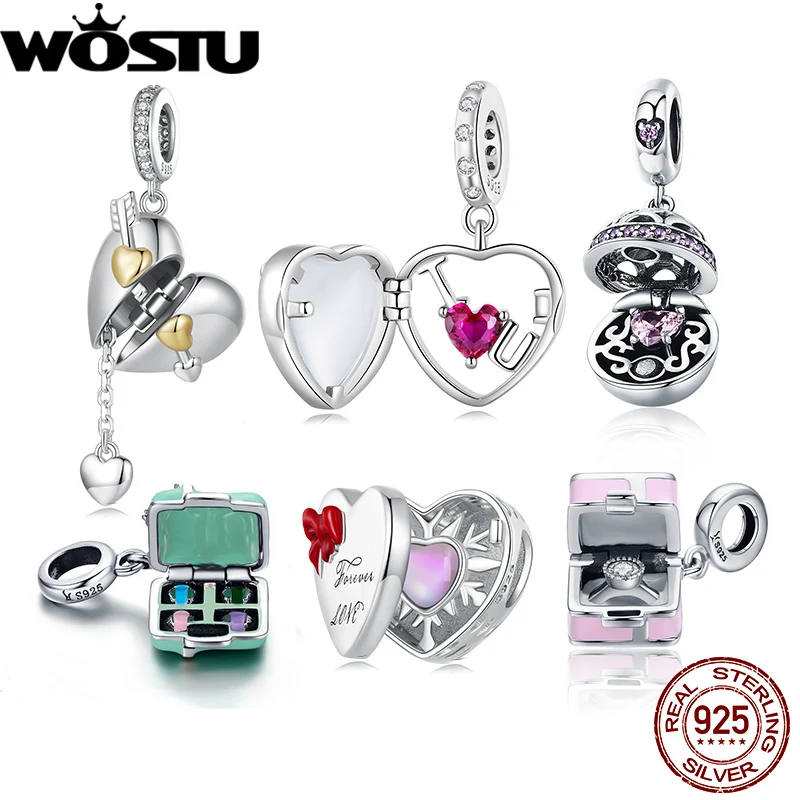 WOSTU 925 Sterling Silver Open-able Heart Charms Beads Candy Box Pendants Fir Original Bracelet DIY Necklace Mother's Day Gift
WOSTU 925 Sterling Silver Open-able Heart Charms Beads Candy Box Pendants Fir Original Bracelet DIY Necklace Mother's Day Gift