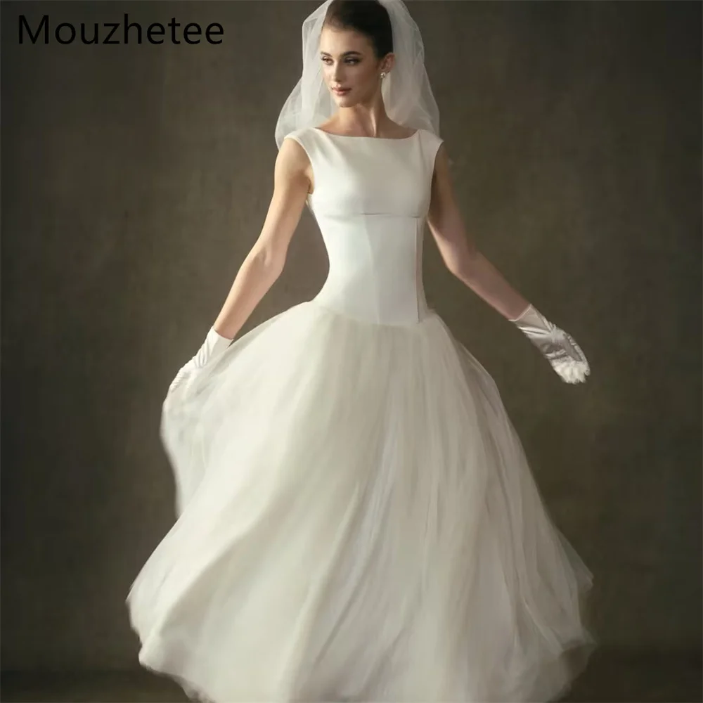 Mouzhetee A-Line Elegant O-Neck Sleeveless Shiny Tulle Wedding Dresses Princess Brides Gown Custom Made 2026
Mouzhetee A-Line Elegant O-Neck Sleeveless Shiny Tulle Wedding Dresses Princess Brides Gown Custom Made 2026