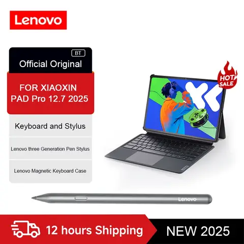Lenovo Original Magnetic Keyboard and Stylus 2 in 1Set For Xiaoxin Pad Pro 12.7 2025 inch Magnetic Protective Case With Pen Tray