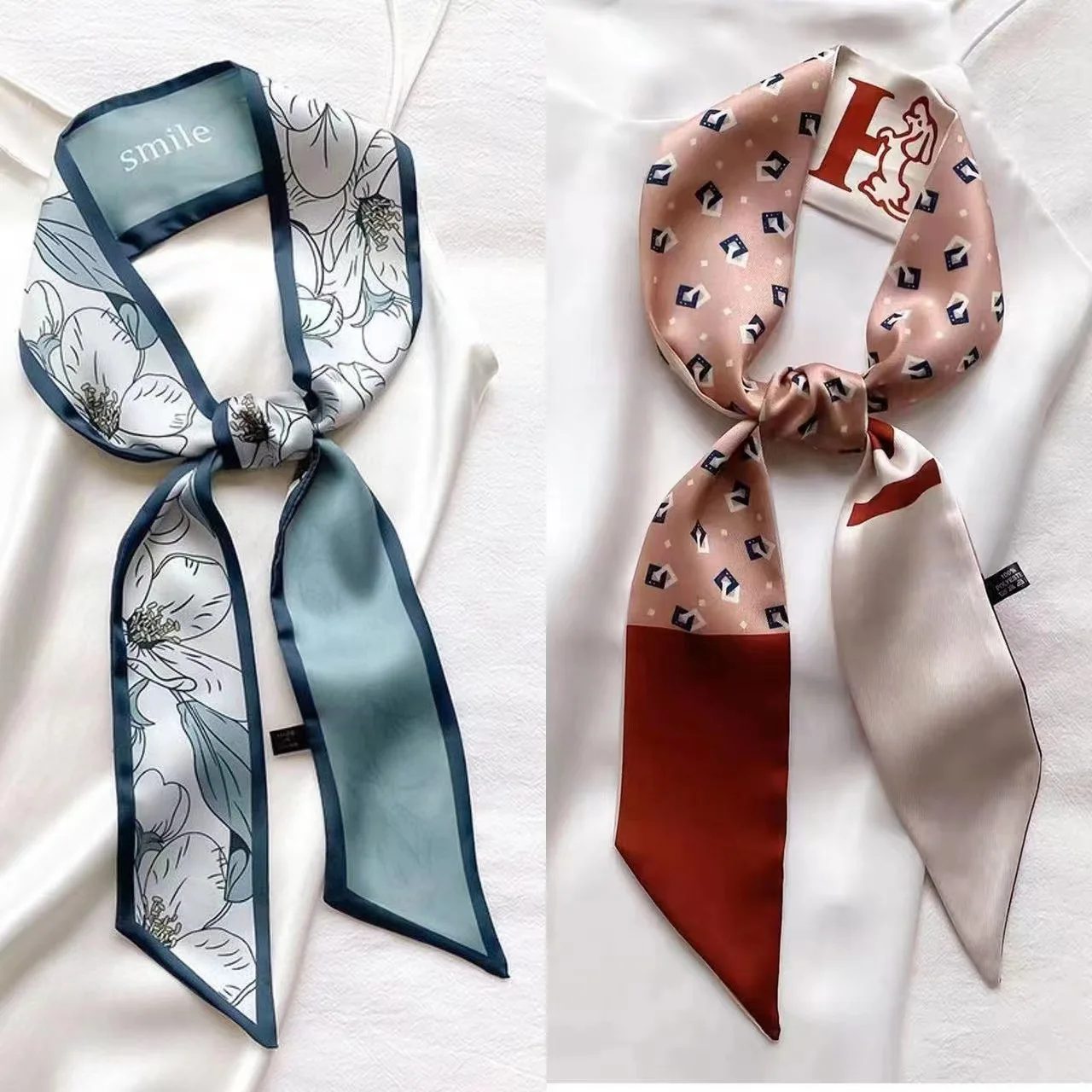 1pc New Floral Ribbon Small Silk Scarf Ladies French Bow Tie Women Hair Band Scarf Band Neck Scarves
1pc New Floral Ribbon Small Silk Scarf Ladies French Bow Tie Women Hair Band Scarf Band Neck Scarves