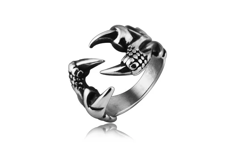 European and American Fashion Personality Open Dragon Claw Men's Dominant Stainless Steel Rings Size 7-13
European and American Fashion Personality Open Dragon Claw Men's Dominant Stainless Steel Rings Size 7-13