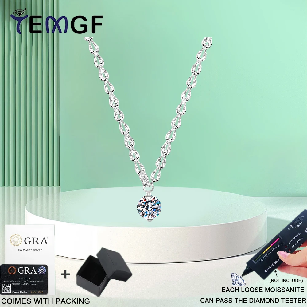 TEMGF S925 Sterling Silver Phoenix Tail Necklace 6.5mm/8mm Moissanite/Zircon Pendant Neck Chain for Women Simple Fine Jewelry
TEMGF S925 Sterling Silver Phoenix Tail Necklace 6.5mm/8mm Moissanite/Zircon Pendant Neck Chain for Women Simple Fine Jewelry