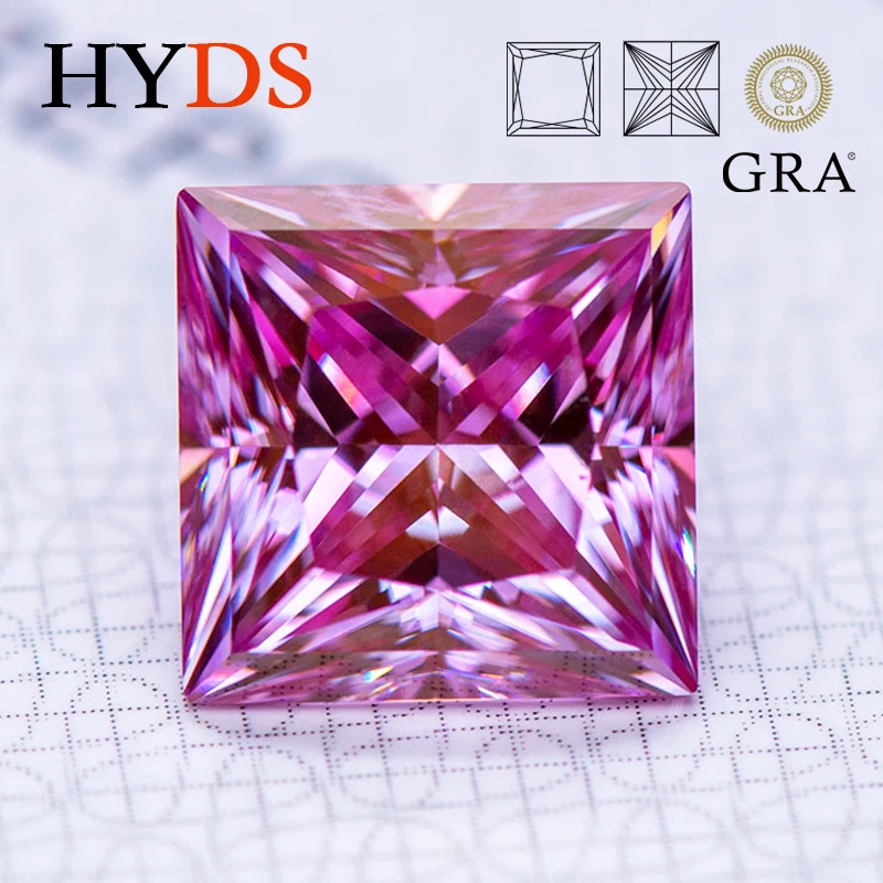 Moissanite Stone Princess Cut Sakura Pink Color VVS1 Gemstone Charms Beads for DIY Jewelry Making Materials with GRA Certificate
Moissanite Stone Princess Cut Sakura Pink Color VVS1 Gemstone Charms Beads for DIY Jewelry Making Materials with GRA Certificate
