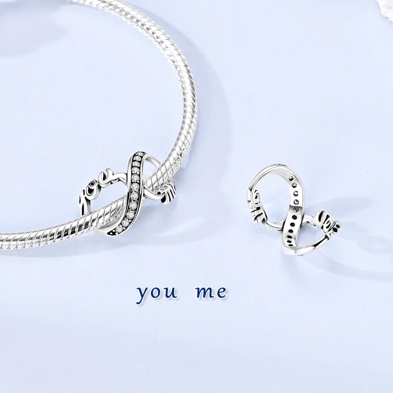 925 Sterling Silver You And I Have Infinite Love Charms Beads Fit Original Bracelet DIY Women Birthday Party Jewelry Gifts
925 Sterling Silver You And I Have Infinite Love Charms Beads Fit Original Bracelet DIY Women Birthday Party Jewelry Gifts
