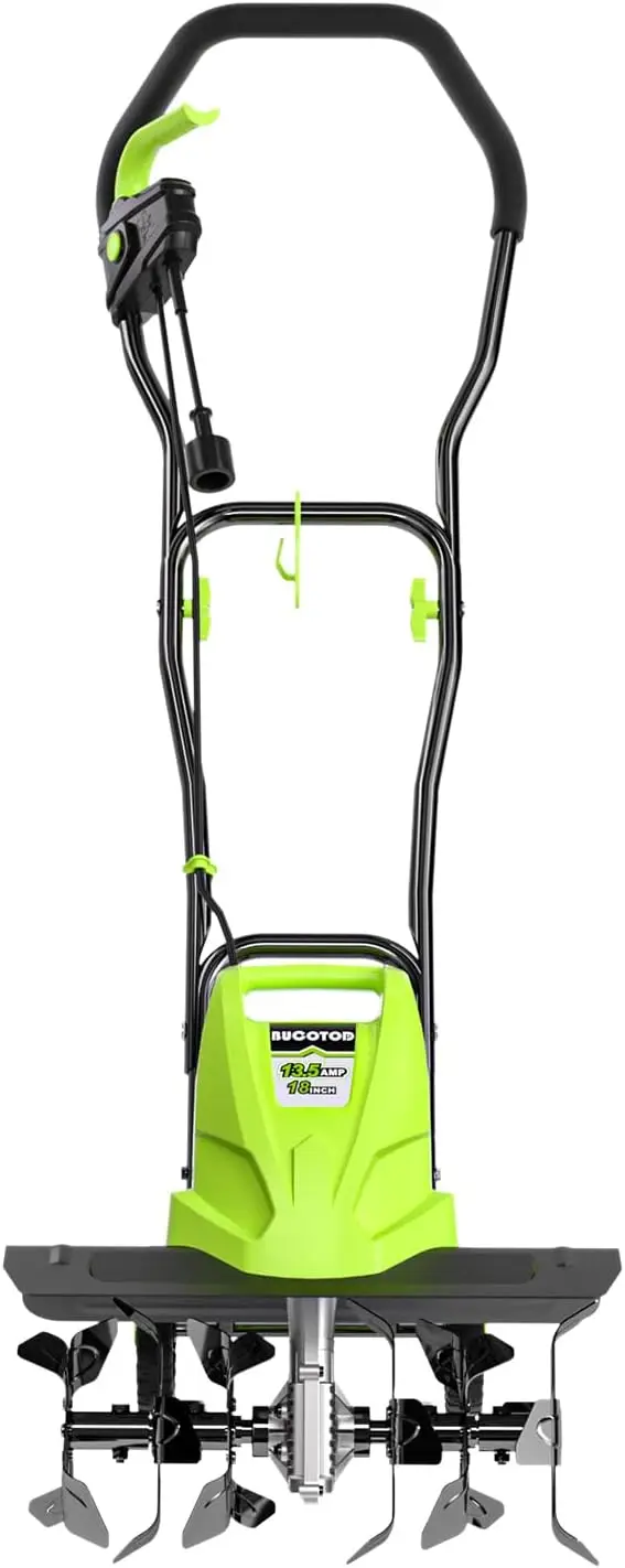 Electric Corded Tiller Cultivator 18 Inch 135 Amp 6 Steel Tines 3 Adjustable Wheels Foldable Handle 8 Inch Tilling Depth for Gar
Electric Corded Tiller Cultivator 18 Inch 135 Amp 6 Steel Tines 3 Adjustable Wheels Foldable Handle 8 Inch Tilling Depth for Gar
