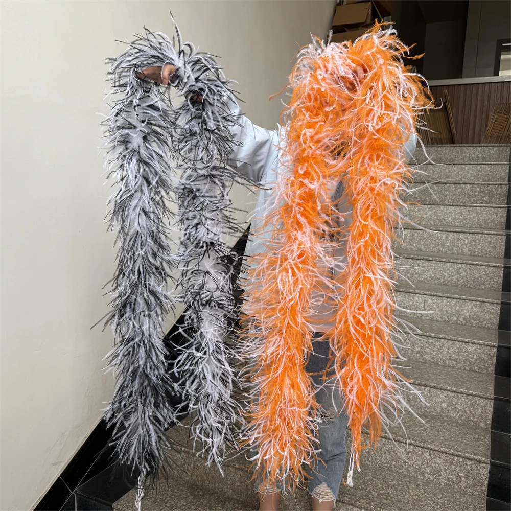 6 Ply Fluffy Ostrich Feather Boas 5M Two Tone Mixed Featured Feather Scarf Shawl for Costume Wedding Burlesque Party Plumes Trim
6 Ply Fluffy Ostrich Feather Boas 5M Two Tone Mixed Featured Feather Scarf Shawl for Costume Wedding Burlesque Party Plumes Trim