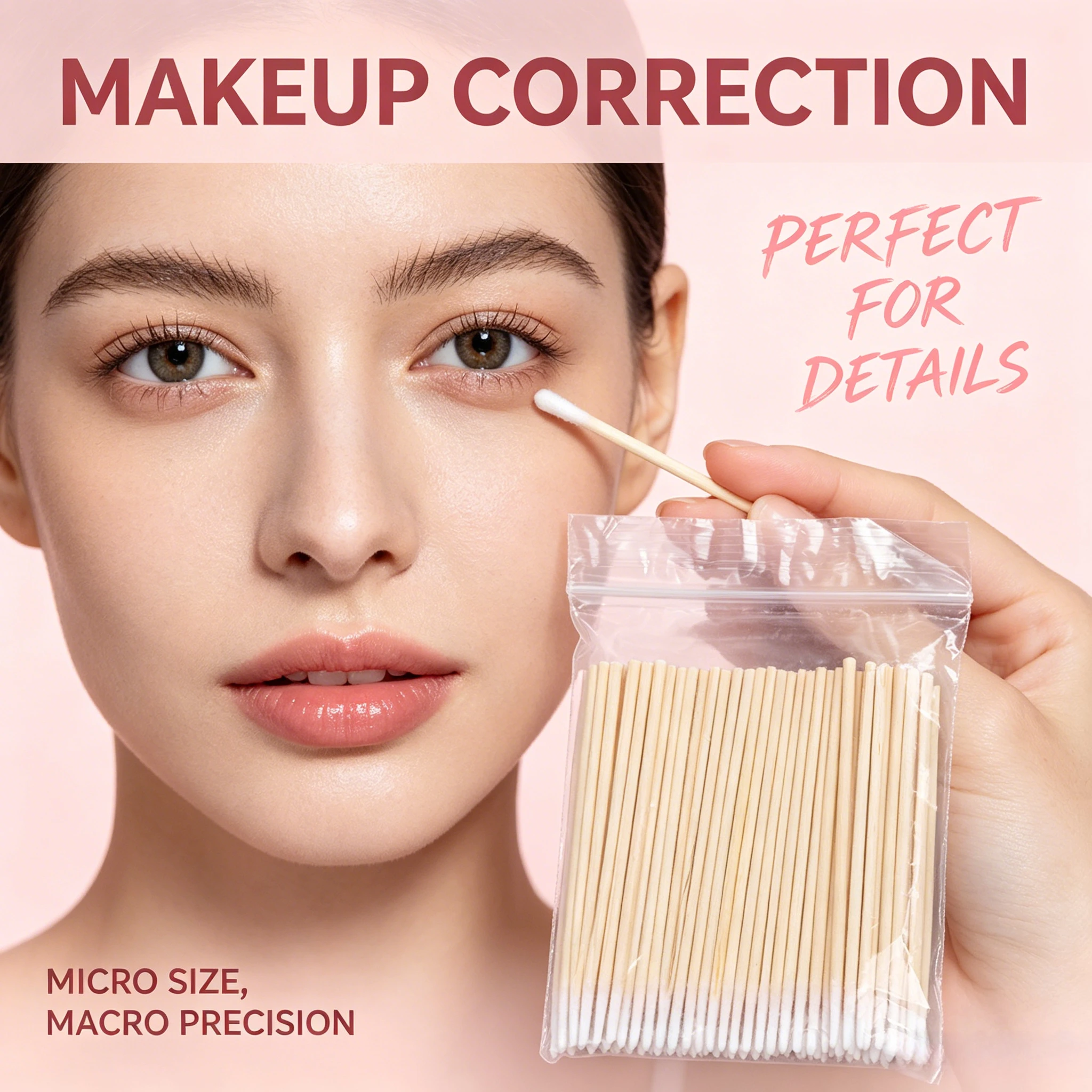 100pcs Multipurpose Mini Cosmetic Brush Disposable Wooden Cotton Swabs Lint Free Tool For Eyelash Extension And Facial Makeup Remover
100pcs Multipurpose Mini Cosmetic Brush Disposable Wooden Cotton Swabs Lint Free Tool For Eyelash Extension And Facial Makeup Remover