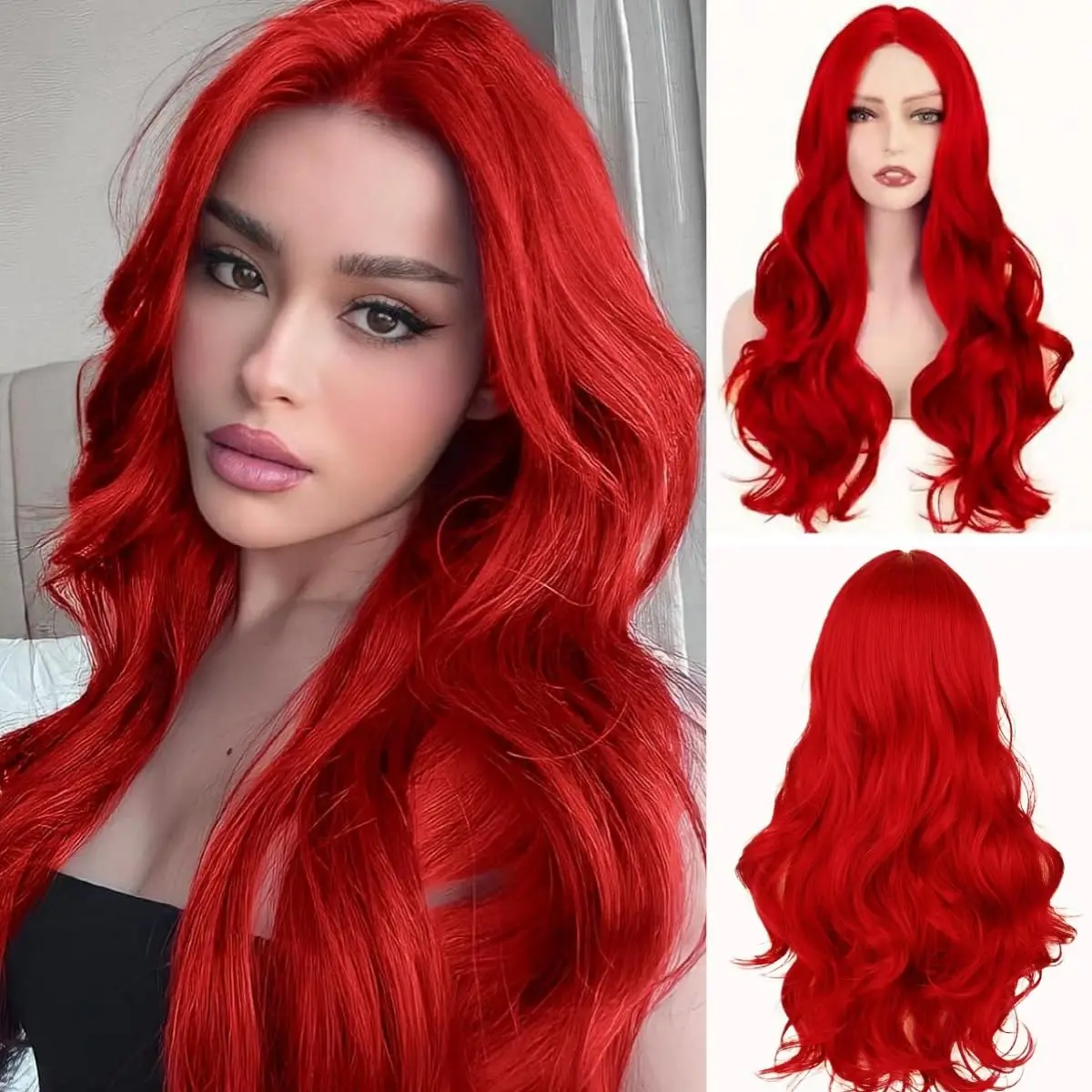 Fashion synthetic wig - red long wavy wig - Halloween cosplay costume accessory - daily wear - high-temperature synthetic wig ca
Fashion synthetic wig - red long wavy wig - Halloween cosplay costume accessory - daily wear - high-temperature synthetic wig ca
