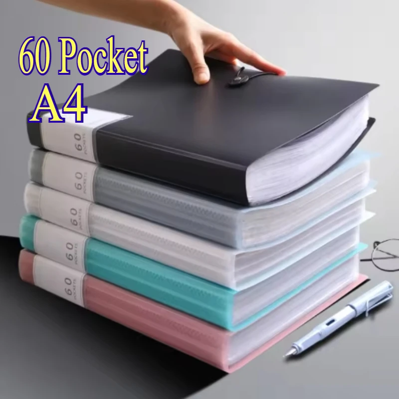 60 Pocket A4 Color Transparent Folder File Large Capacity Dustproof and Waterproof File Manager Student Files
60 Pocket A4 Color Transparent Folder File Large Capacity Dustproof and Waterproof File Manager Student Files