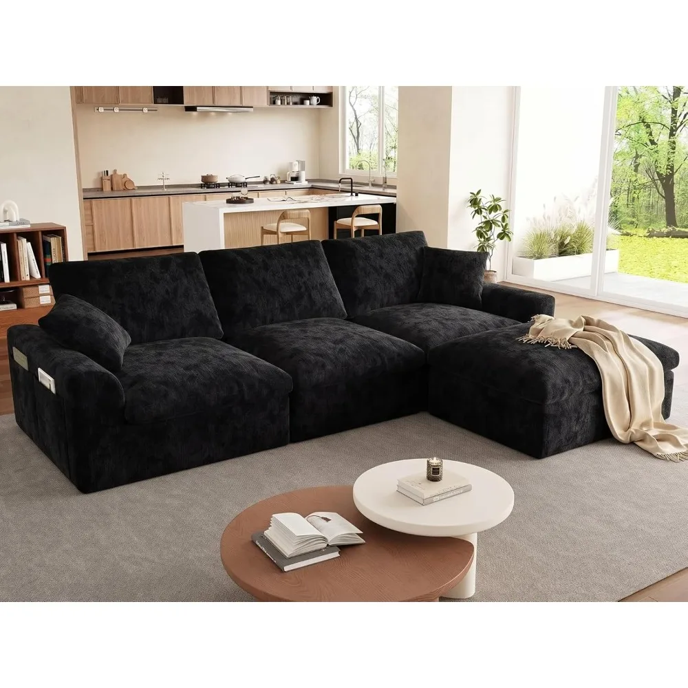 119" Cloud Couch Sectional, Oversized Boneless Couches with Ottoman, Convertible L Shaped 3 Seater, Customized
119" Cloud Couch Sectional, Oversized Boneless Couches with Ottoman, Convertible L Shaped 3 Seater, Customized