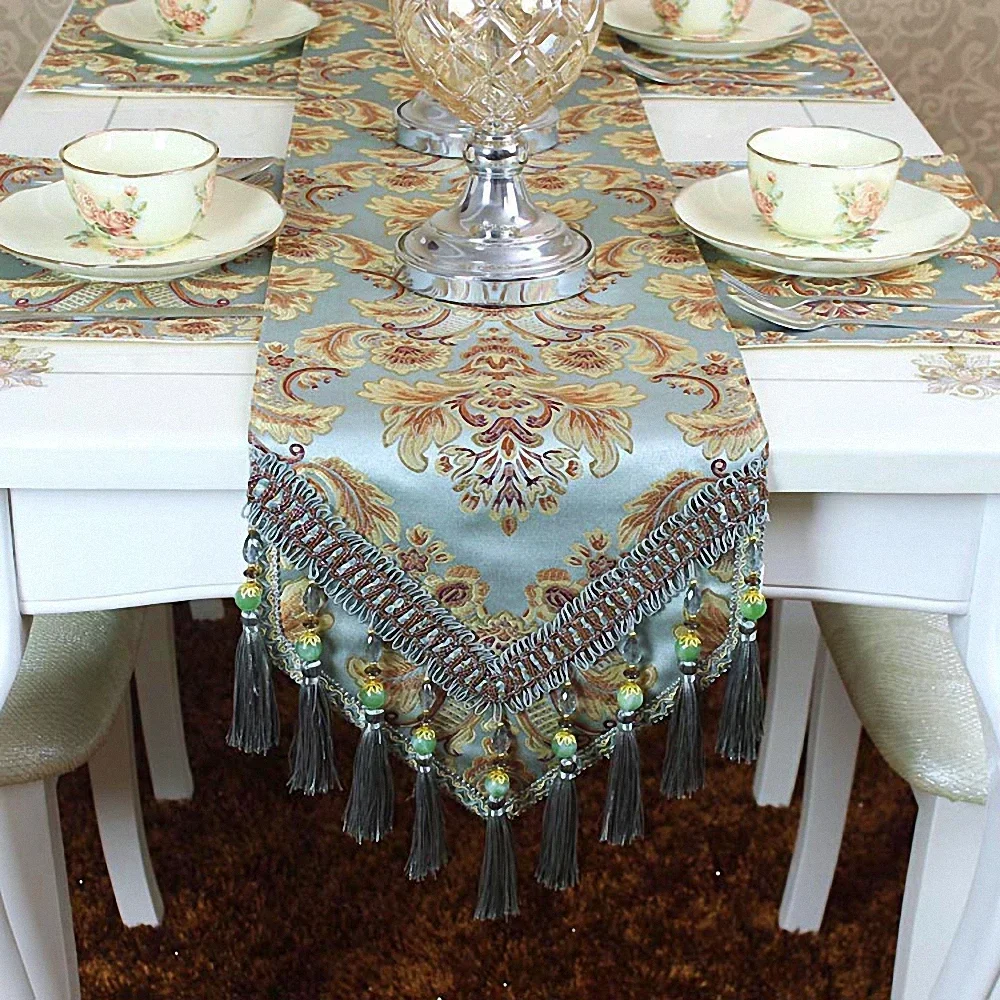 Elegant Extravagant Jacquard Table Runner Exquisite Craft Tablecloth Bed Cover European Tassel Pendant Table Cover Table Flag
Elegant Extravagant Jacquard Table Runner Exquisite Craft Tablecloth Bed Cover European Tassel Pendant Table Cover Table Flag