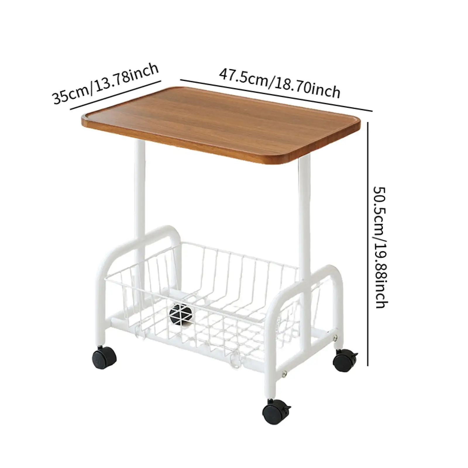Rolling Utility Cart Sofa Side Table Iron Frame Tabletop Tray Desk with 360 Degree Rotation Wheels for Bathroom Drawing Room
Rolling Utility Cart Sofa Side Table Iron Frame Tabletop Tray Desk with 360 Degree Rotation Wheels for Bathroom Drawing Room