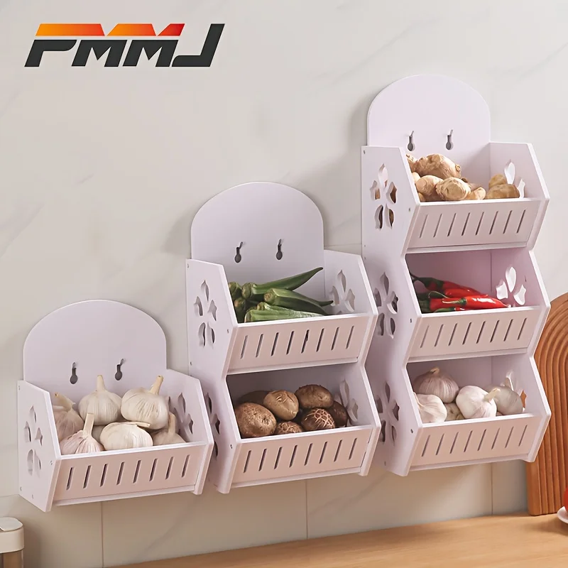 PMMJ 3-Tier Wall-Mounted Kitchen Shelf with Adhesive Hooks - No Drill Installation Suitable for Spices, Condiments, Utensils & Pantry Storage, Heavy-Duty Plastic Openwork Shelves, Space-Saving Vertical Organizer for Small Kitchens, Shelf Baskets
PMMJ 3-Tier Wall-Mounted Kitchen Shelf with Adhesive Hooks - No Drill Installation Suitable for Spices, Condiments, Utensils & Pantry Storage, Heavy-Duty Plastic Openwork Shelves, Space-Saving Vertical Organizer for Small Kitchens, Shelf Baskets